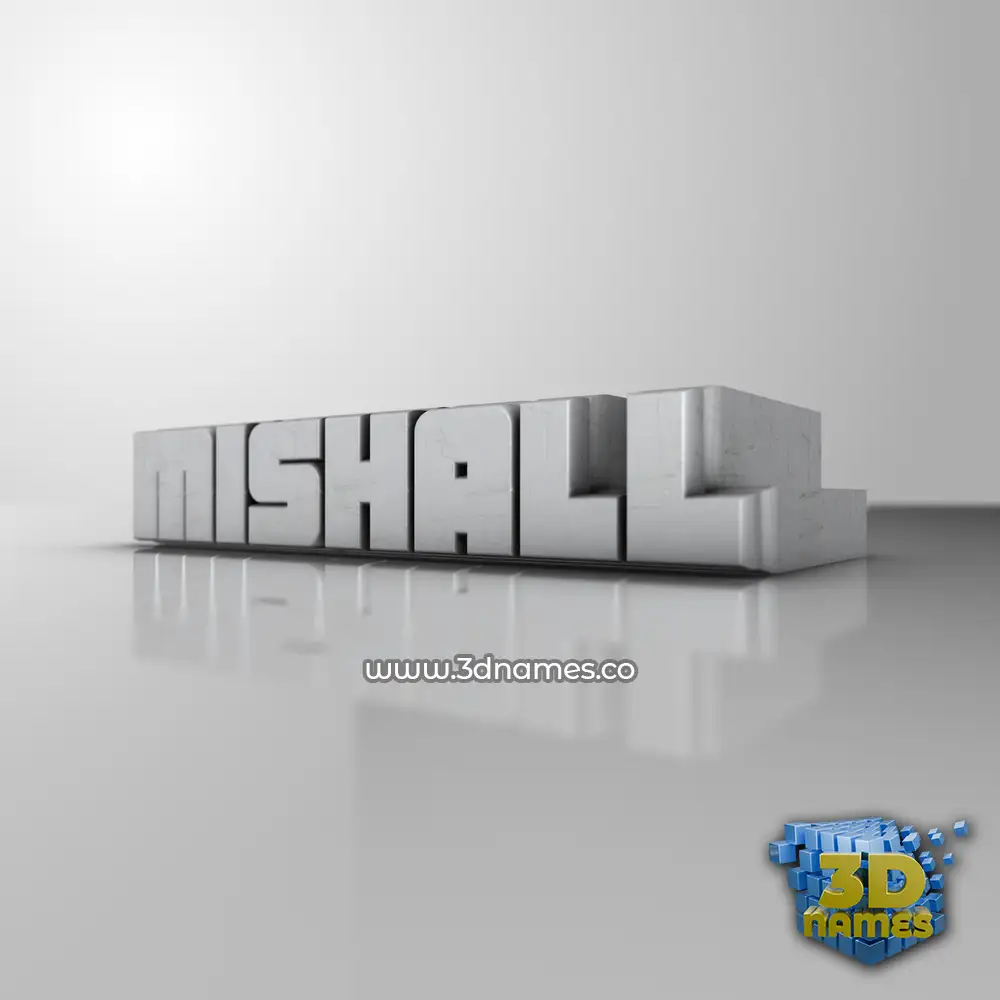 mishall in White Metro style - 3D name wallpaper