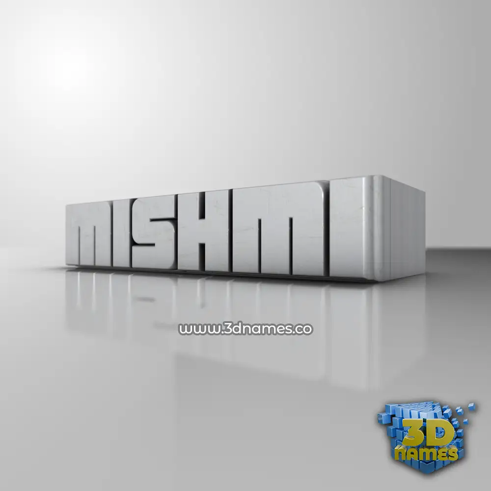 mishmi in White Metro style - 3D name wallpaper