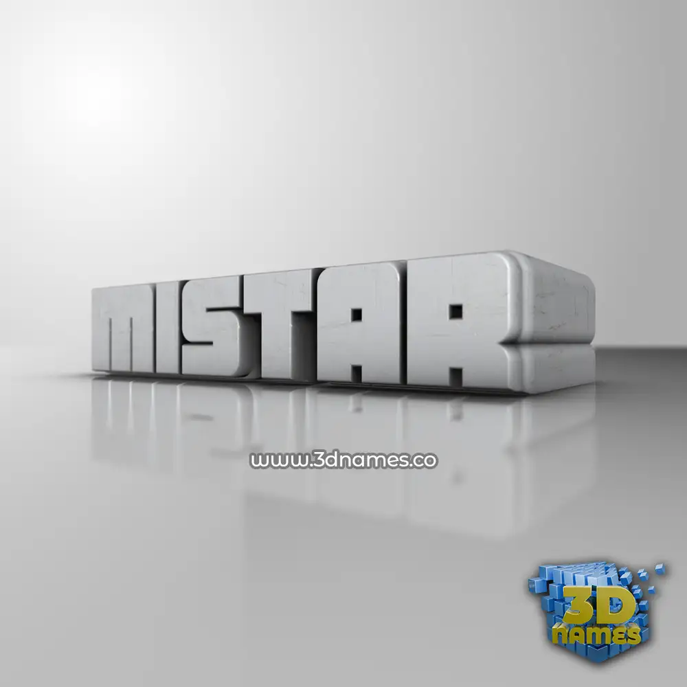 mistar in White Metro style - 3D name wallpaper