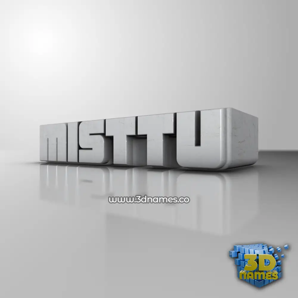 misttu in White Metro style - 3D name wallpaper