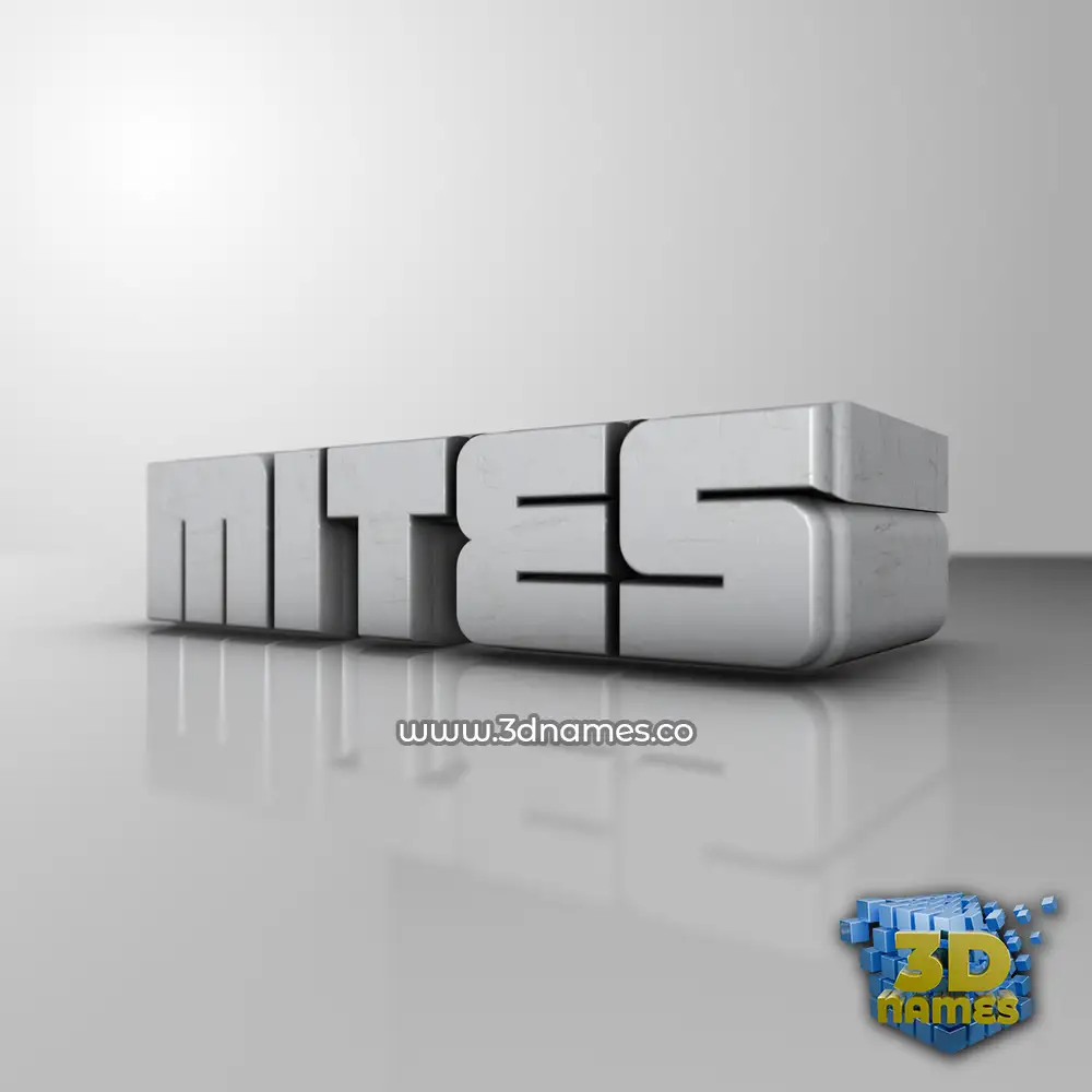 mites in White Metro style - 3D name wallpaper
