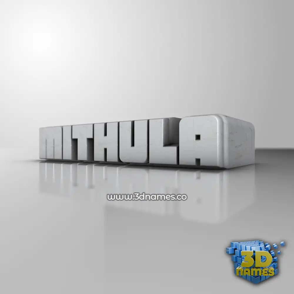 mithula in White Metro style - 3D name wallpaper