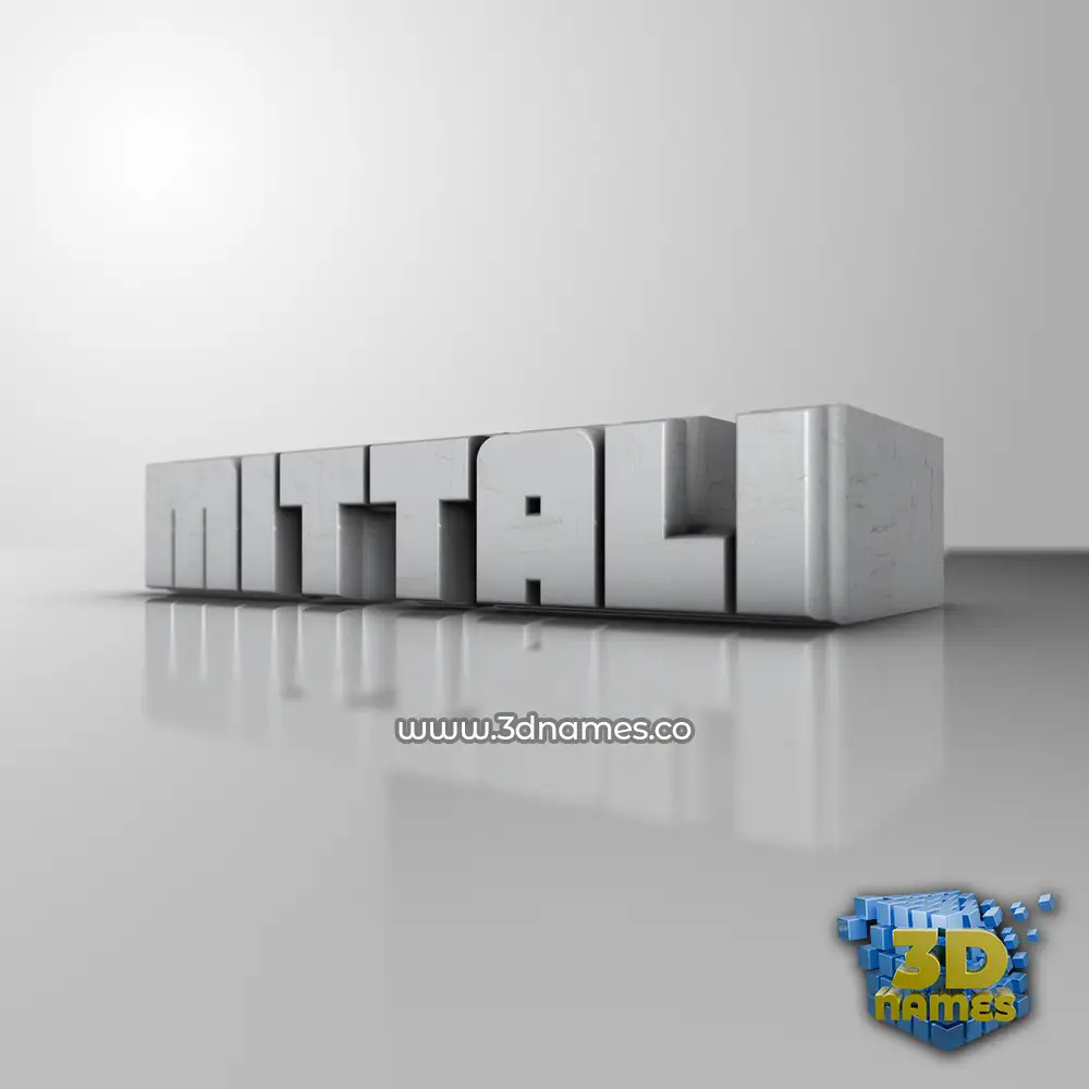 mittali in White Metro style - 3D name wallpaper