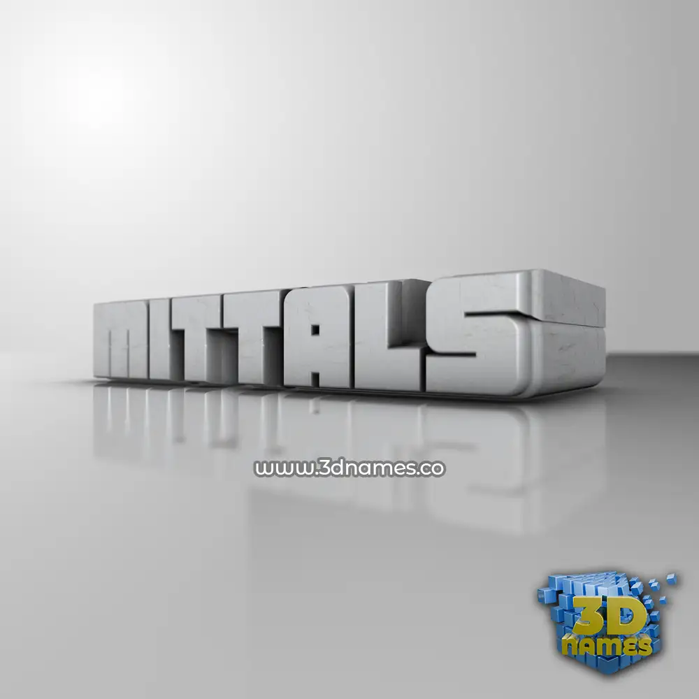 mittals in White Metro style - 3D name wallpaper