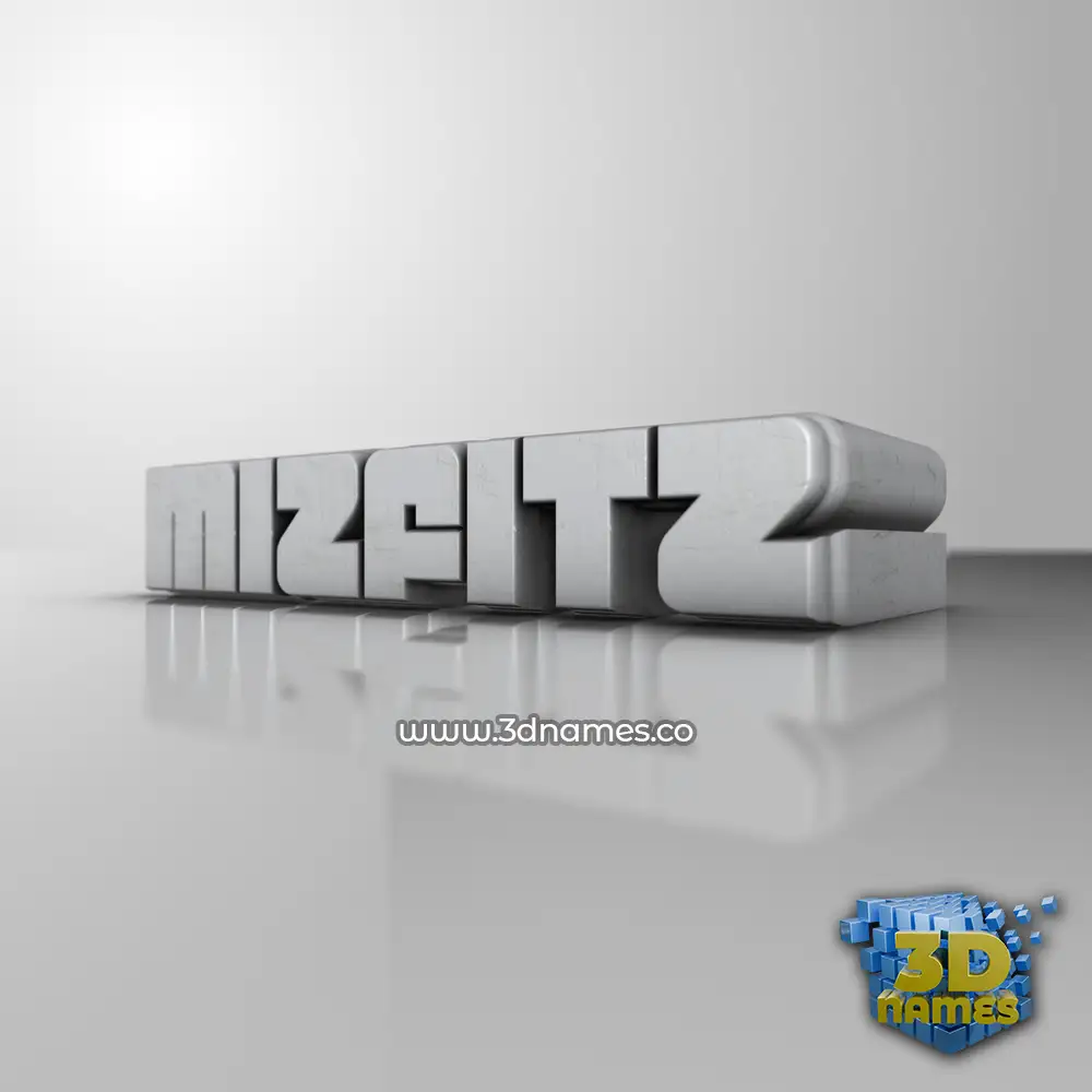 mizfitz in White Metro style - 3D name wallpaper
