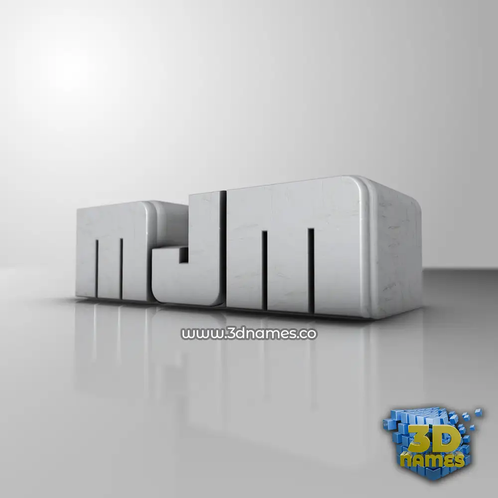 mjm in White Metro style - 3D name wallpaper