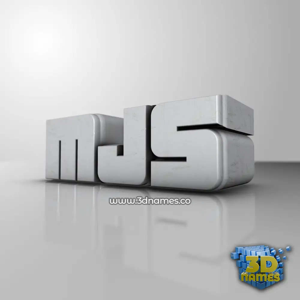 mjs in White Metro style - 3D name wallpaper