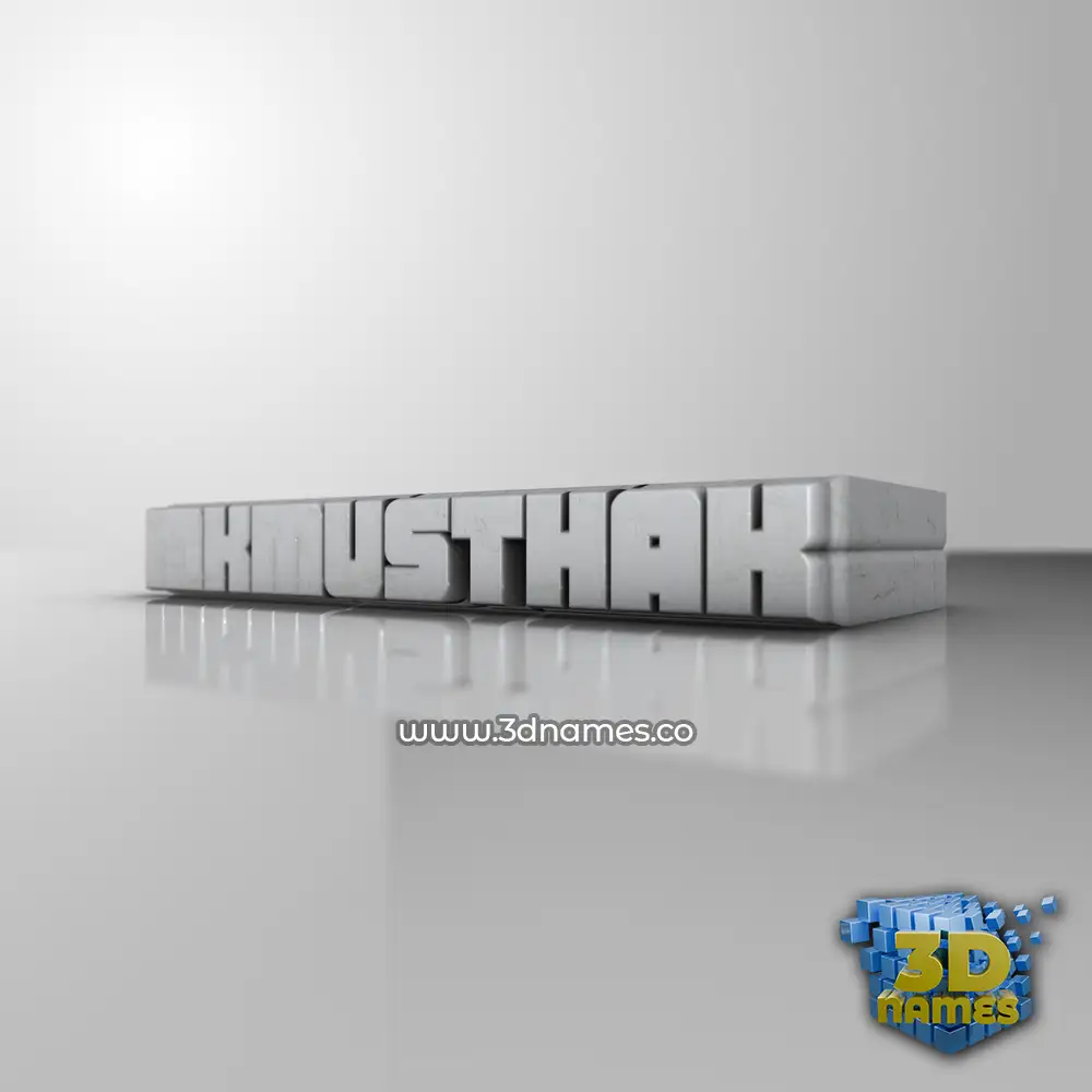 mkmusthak in White Metro style - 3D name wallpaper