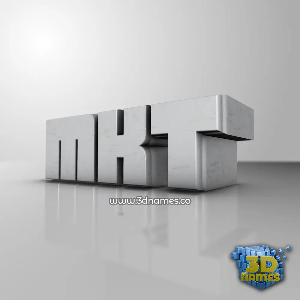 mkt in White Metro style - 3D name wallpaper