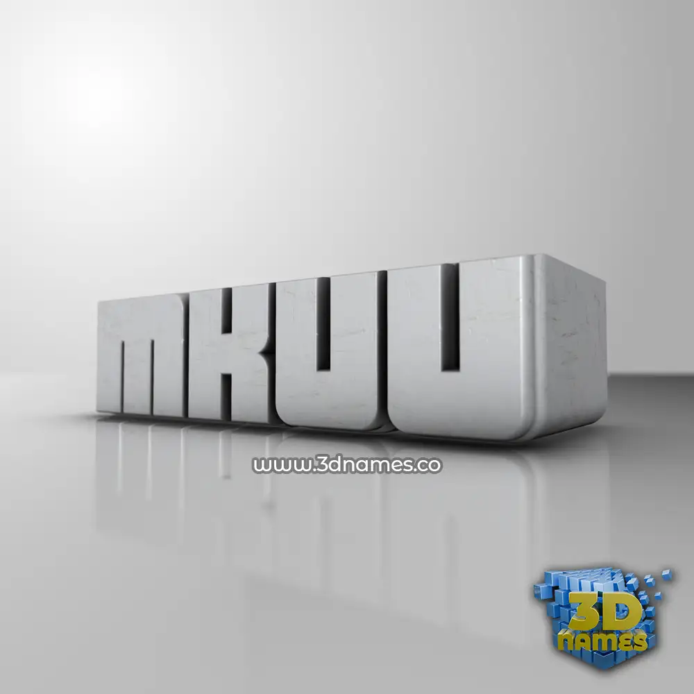 mkuu in White Metro style - 3D name wallpaper