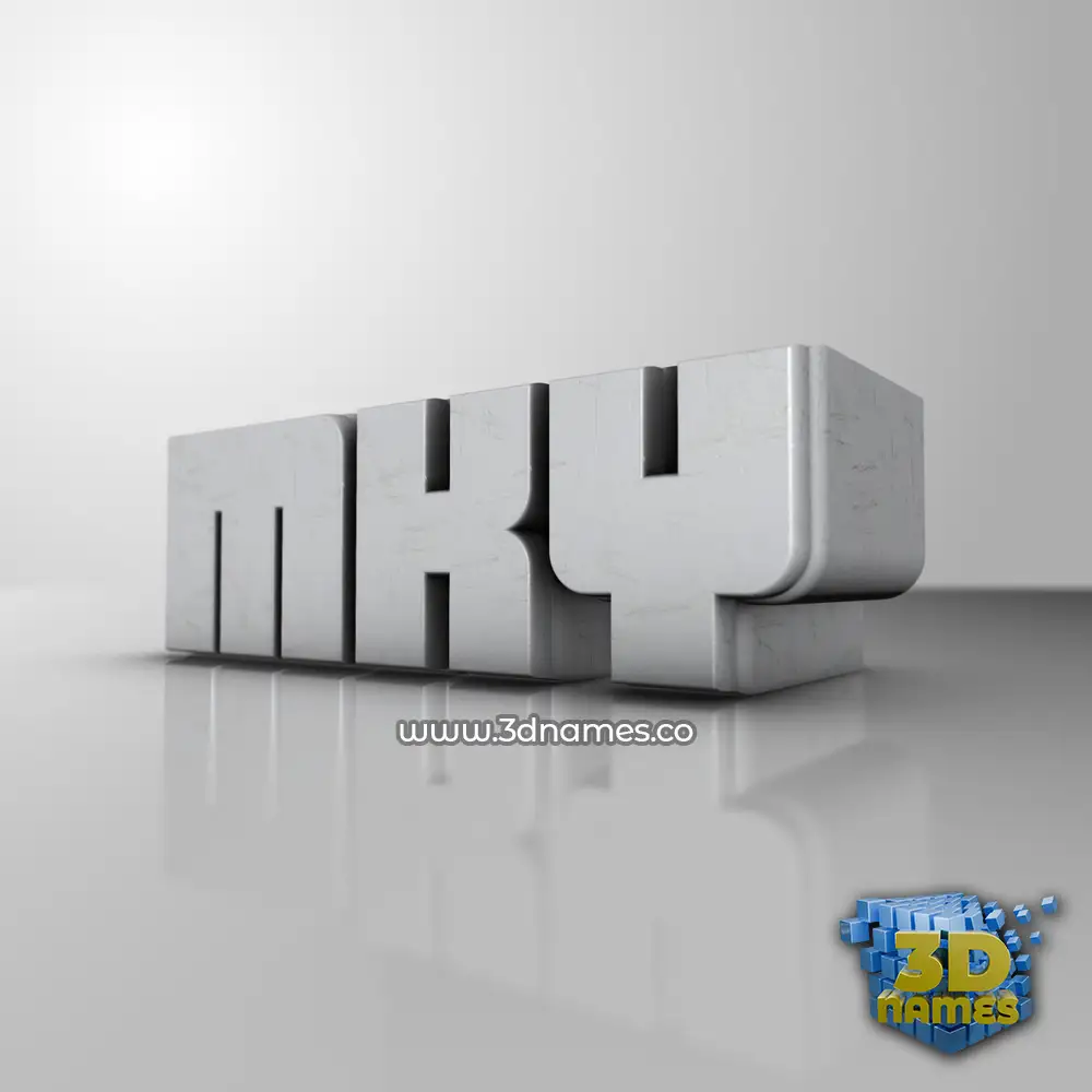 mky in White Metro style - 3D name wallpaper