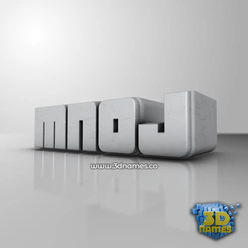 mnoj in White Metro style - 3D name wallpaper