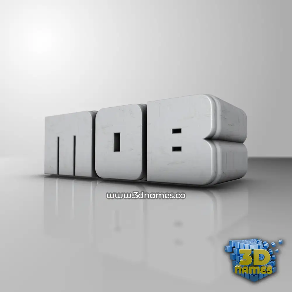 mob in White Metro style - 3D name wallpaper
