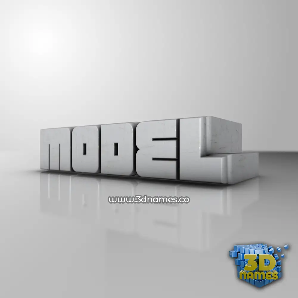 model in White Metro style - 3D name wallpaper