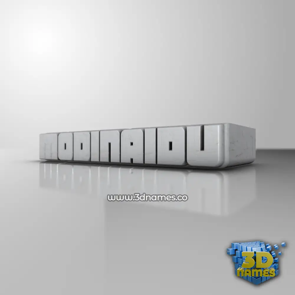 modinaidu in White Metro style - 3D name wallpaper