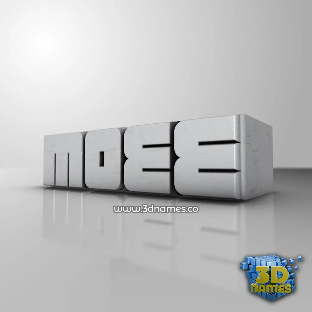 moee in White Metro style - 3D name wallpaper