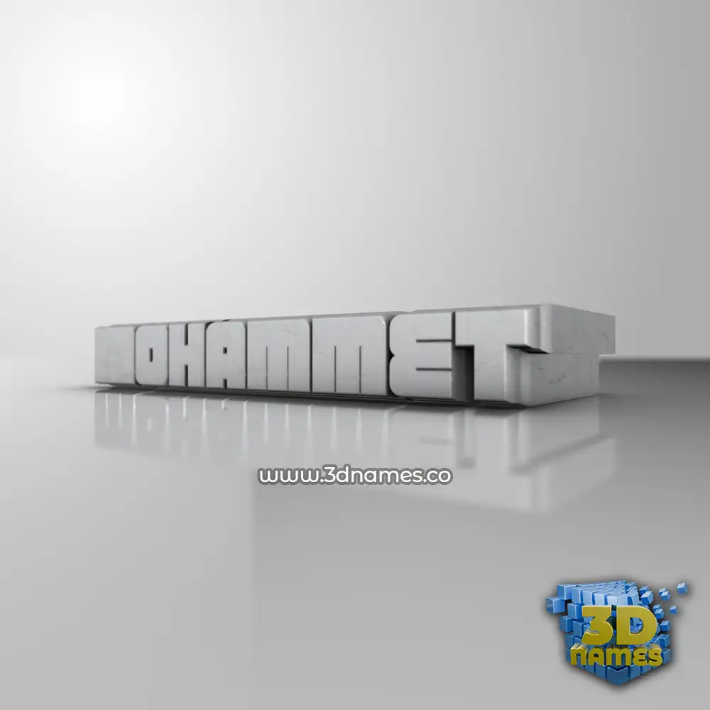 mohammet in White Metro style - 3D name wallpaper