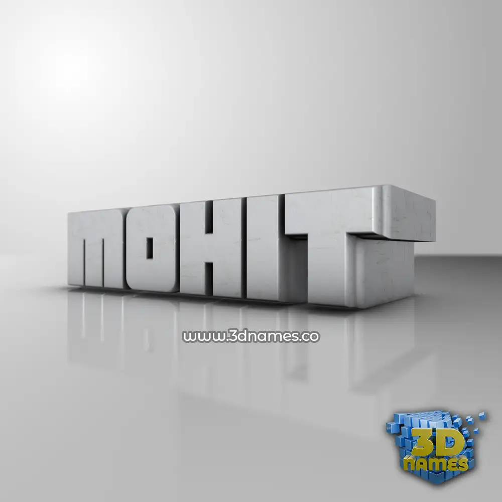 mohit in White Metro style - 3D name wallpaper