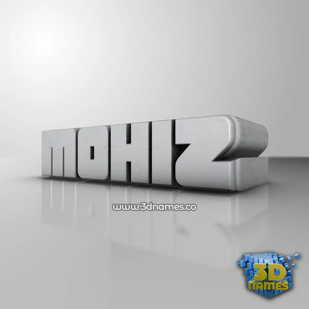 mohiz in White Metro style - 3D name wallpaper