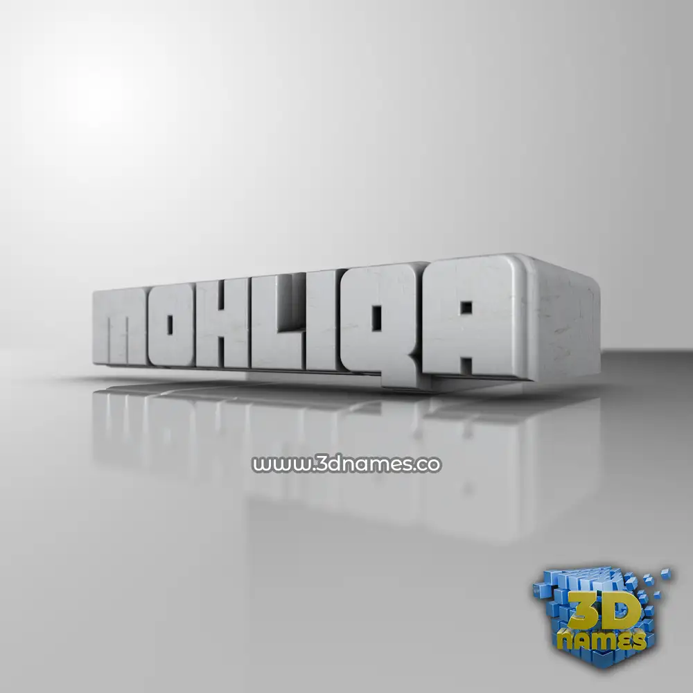 mohliqa in White Metro style - 3D name wallpaper