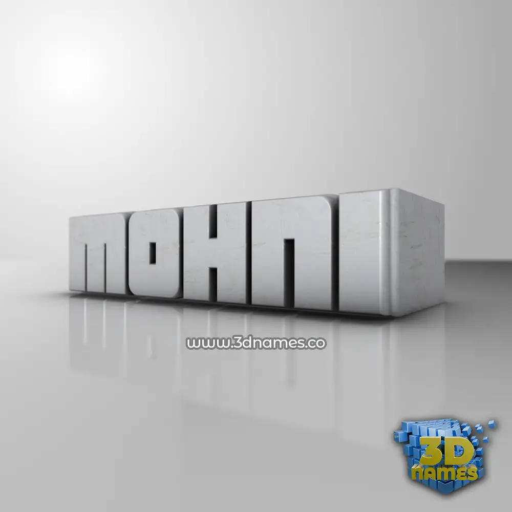 mohni in White Metro style - 3D name wallpaper