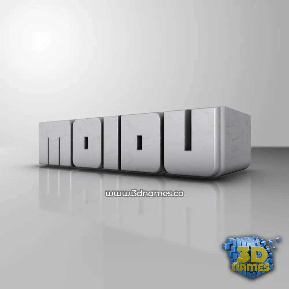 moidu in White Metro style - 3D name wallpaper
