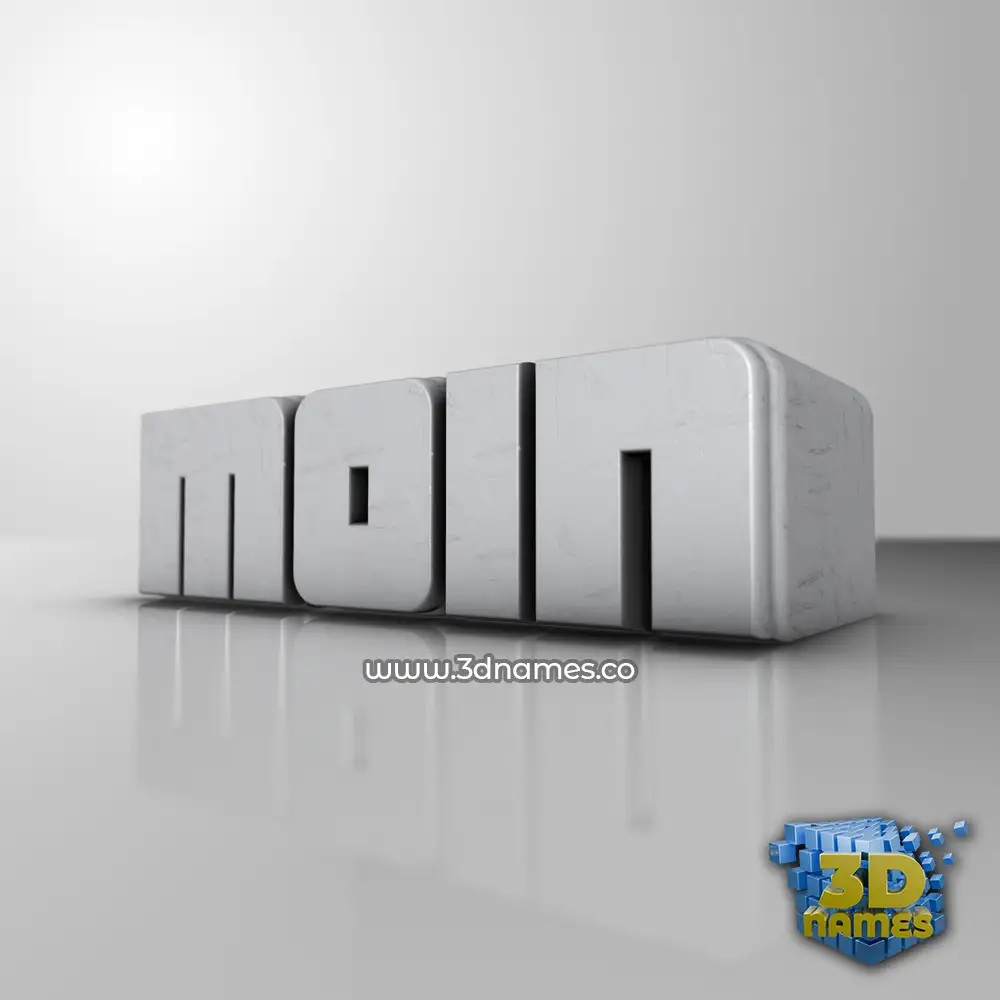 moin in White Metro style - 3D name wallpaper