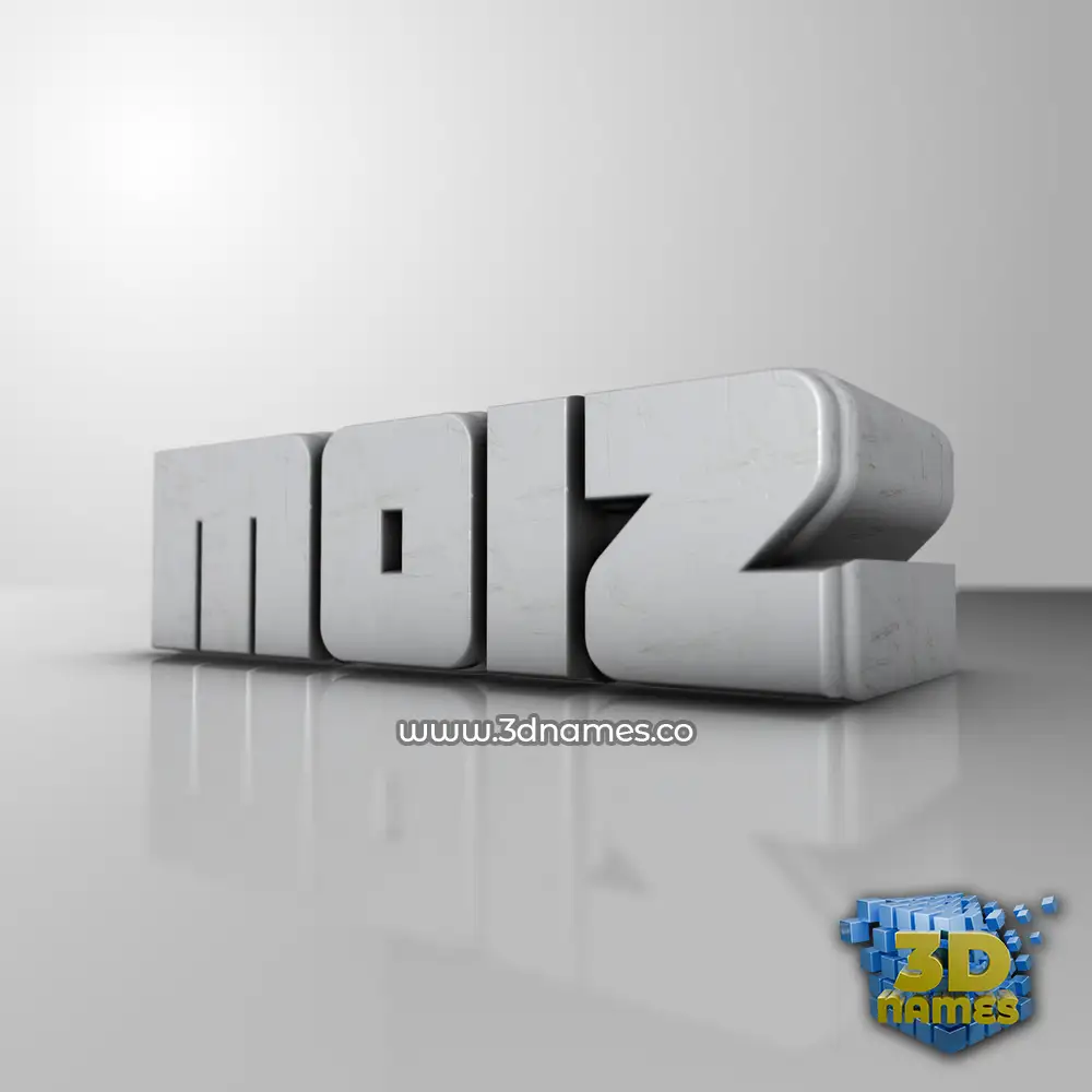 moiz in White Metro style - 3D name wallpaper