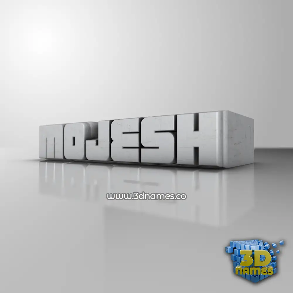 mojesh in White Metro style - 3D name wallpaper