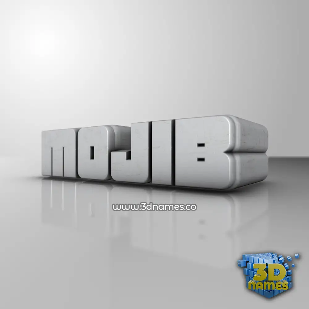 mojib in White Metro style - 3D name wallpaper