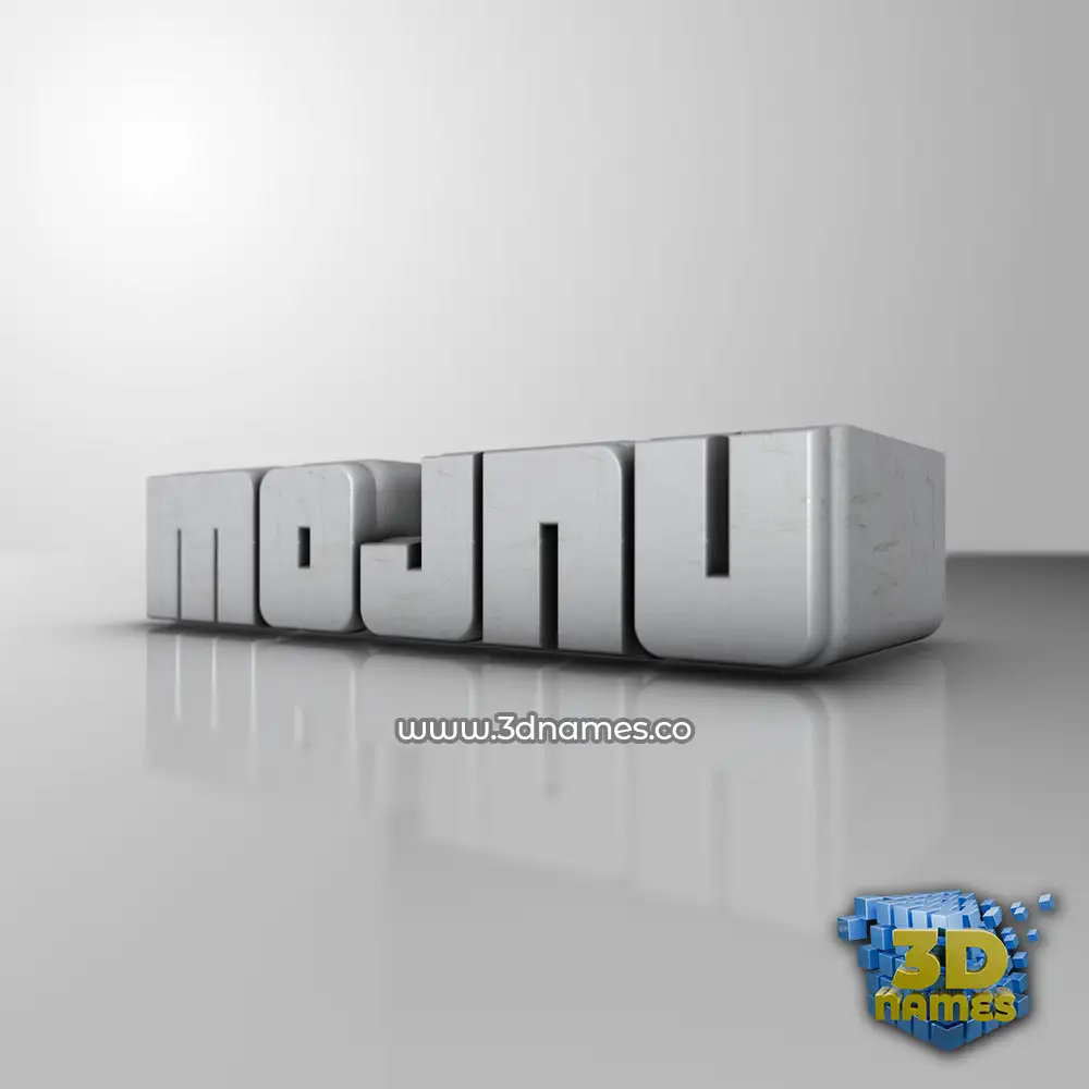 mojnu in White Metro style - 3D name wallpaper