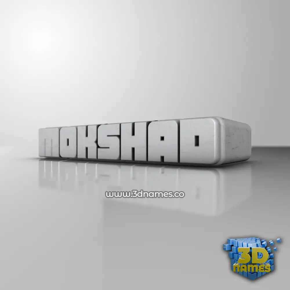 mokshad in White Metro style - 3D name wallpaper