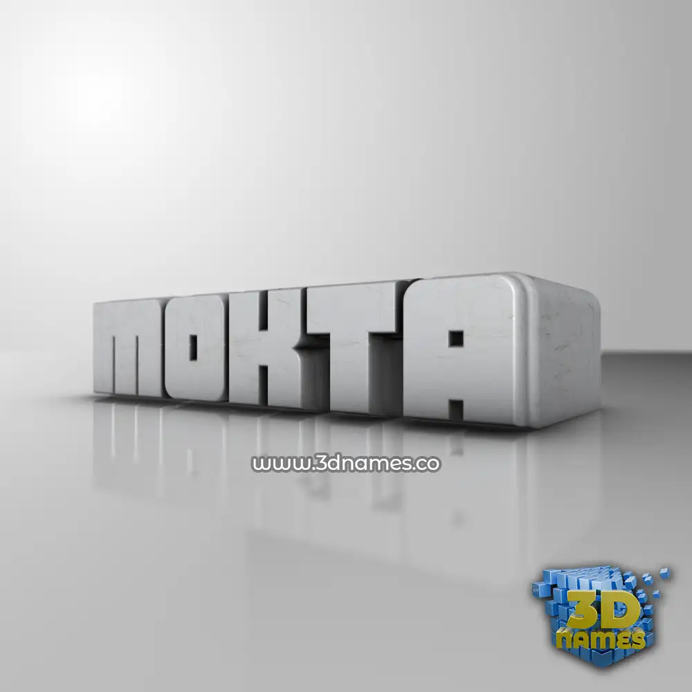 mokta in White Metro style - 3D name wallpaper