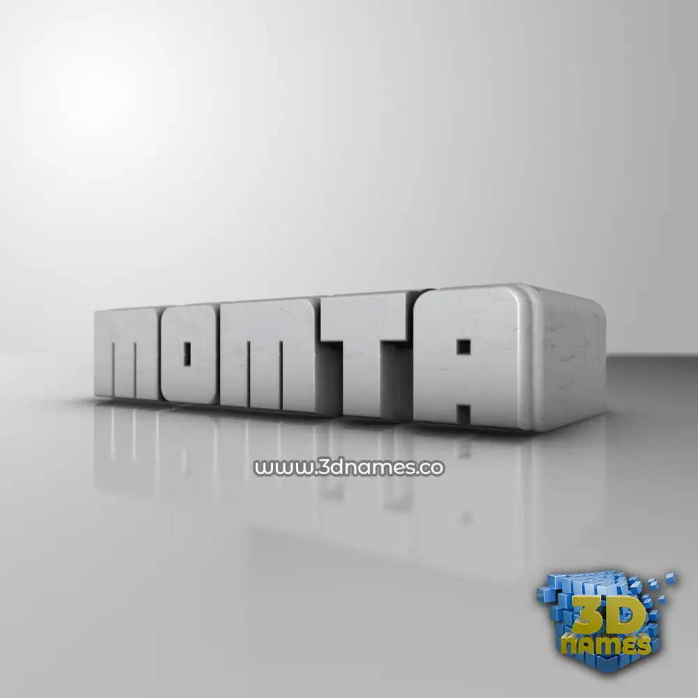 momta in White Metro style - 3D name wallpaper