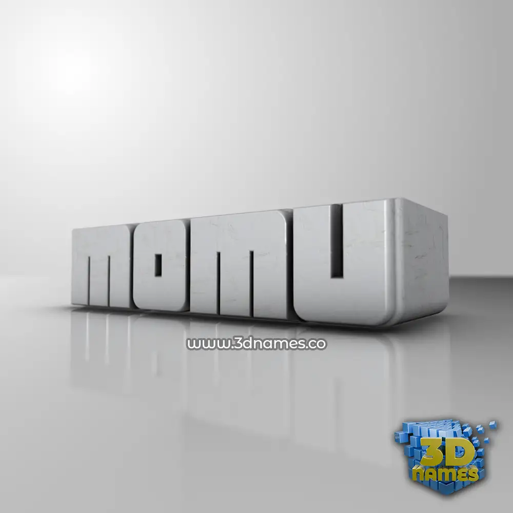 momu in White Metro style - 3D name wallpaper