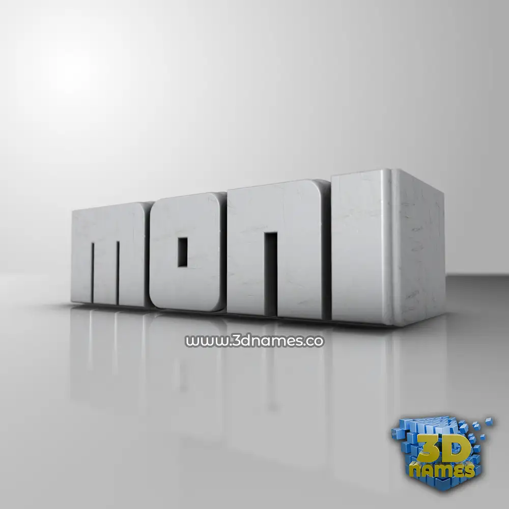 moni in White Metro style - 3D name wallpaper