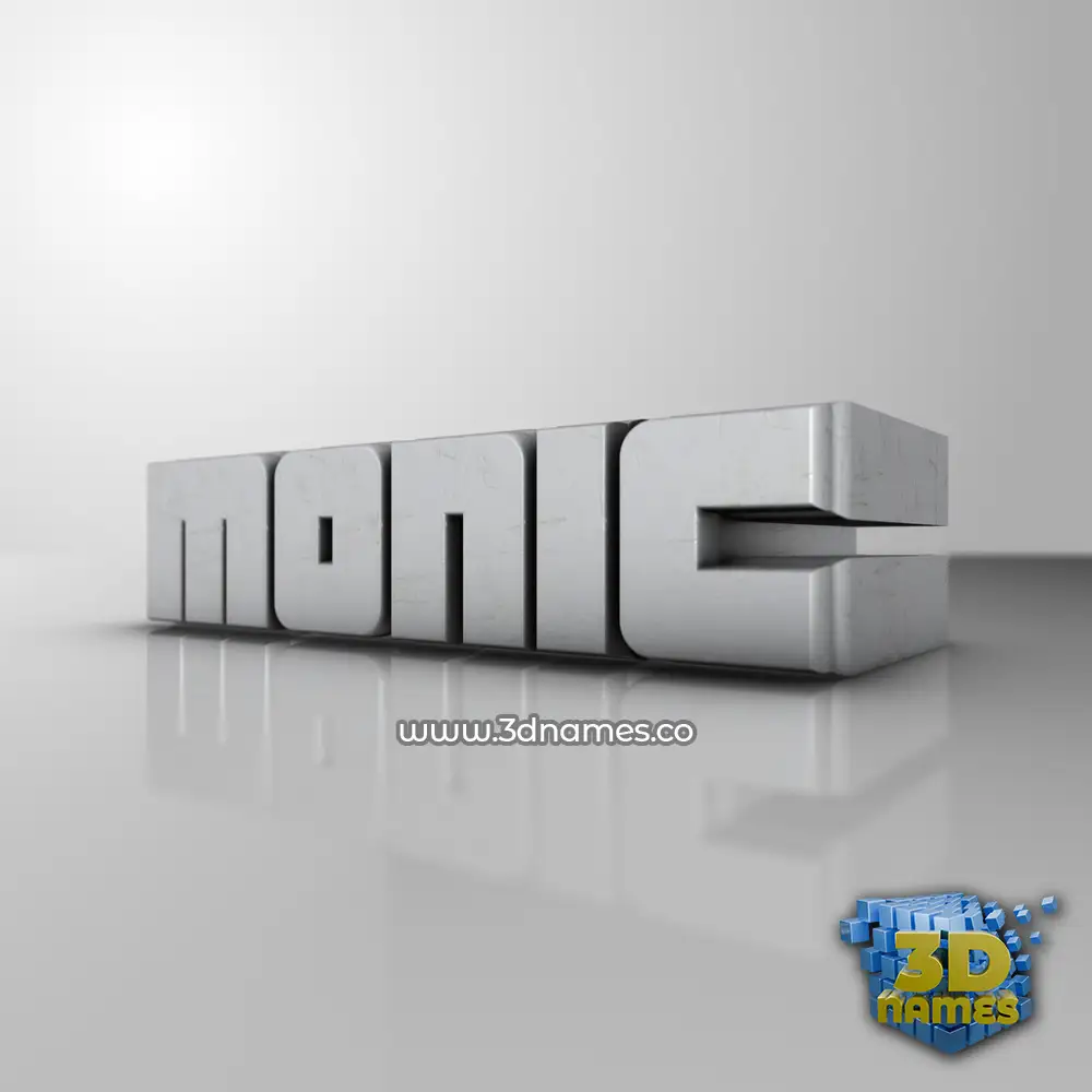 monic in White Metro style - 3D name wallpaper