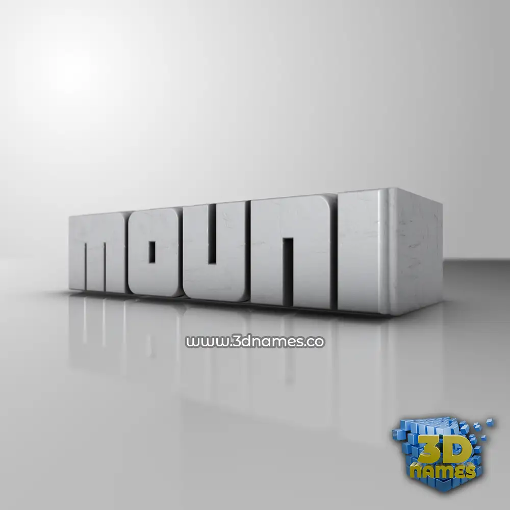 mouni in White Metro style - 3D name wallpaper