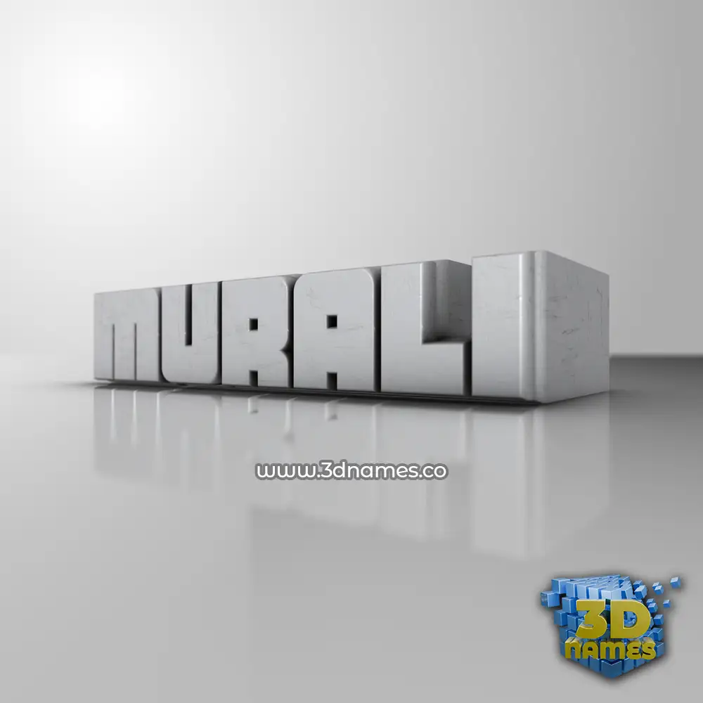 murali in White Metro style - 3D name wallpaper