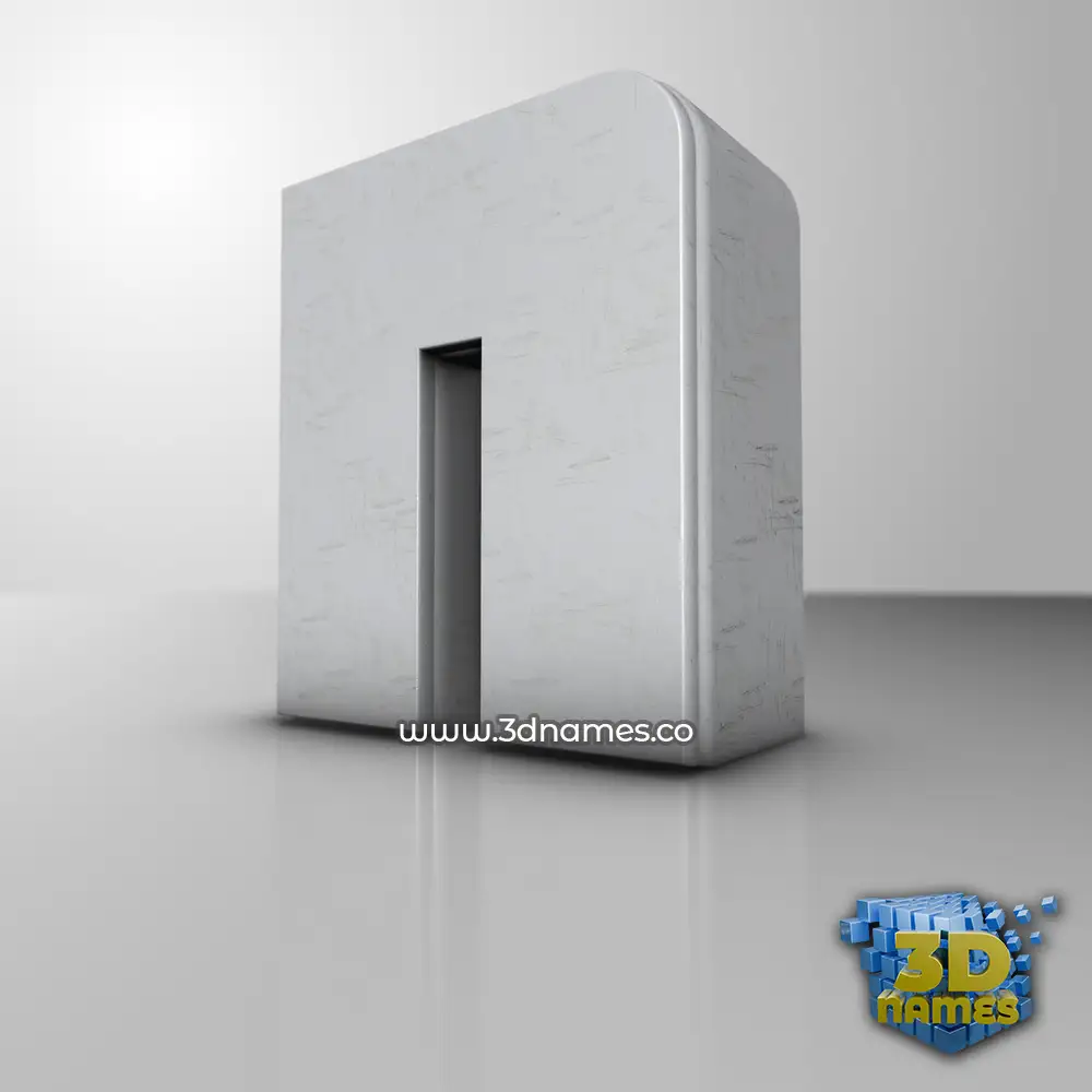 n in White Metro style - 3D name wallpaper