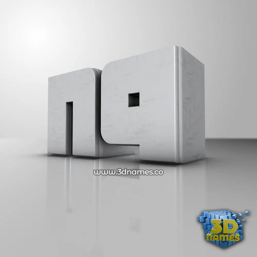 n9 in White Metro style - 3D name wallpaper
