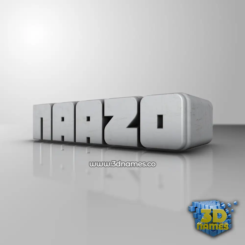 naazo in White Metro style - 3D name wallpaper