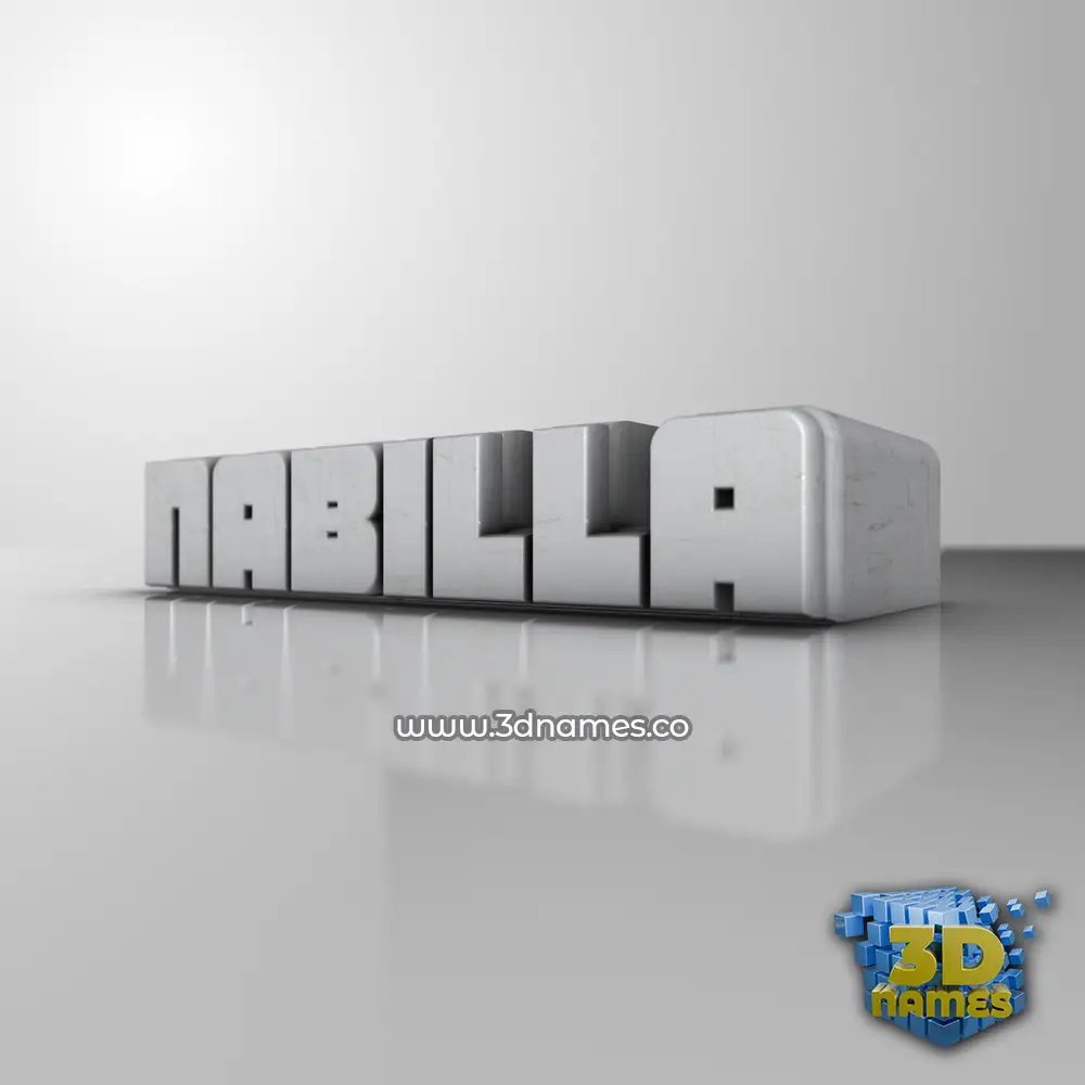 nabilla in White Metro style - 3D name wallpaper