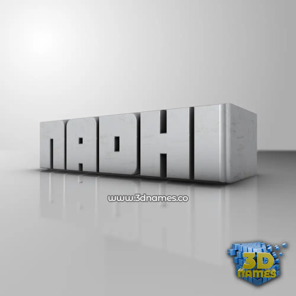 nadhi in White Metro style - 3D name wallpaper