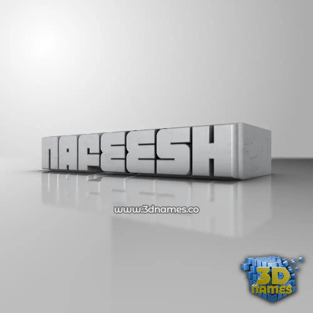 nafeesh in White Metro style - 3D name wallpaper