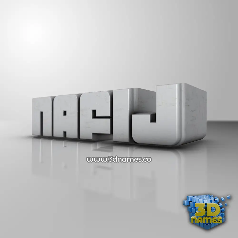 nafij in White Metro style - 3D name wallpaper