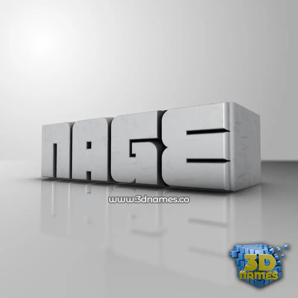 nage in White Metro style - 3D name wallpaper