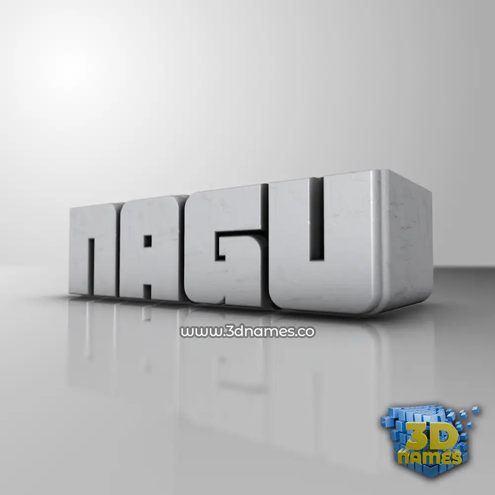 nagu in White Metro style - 3D name wallpaper