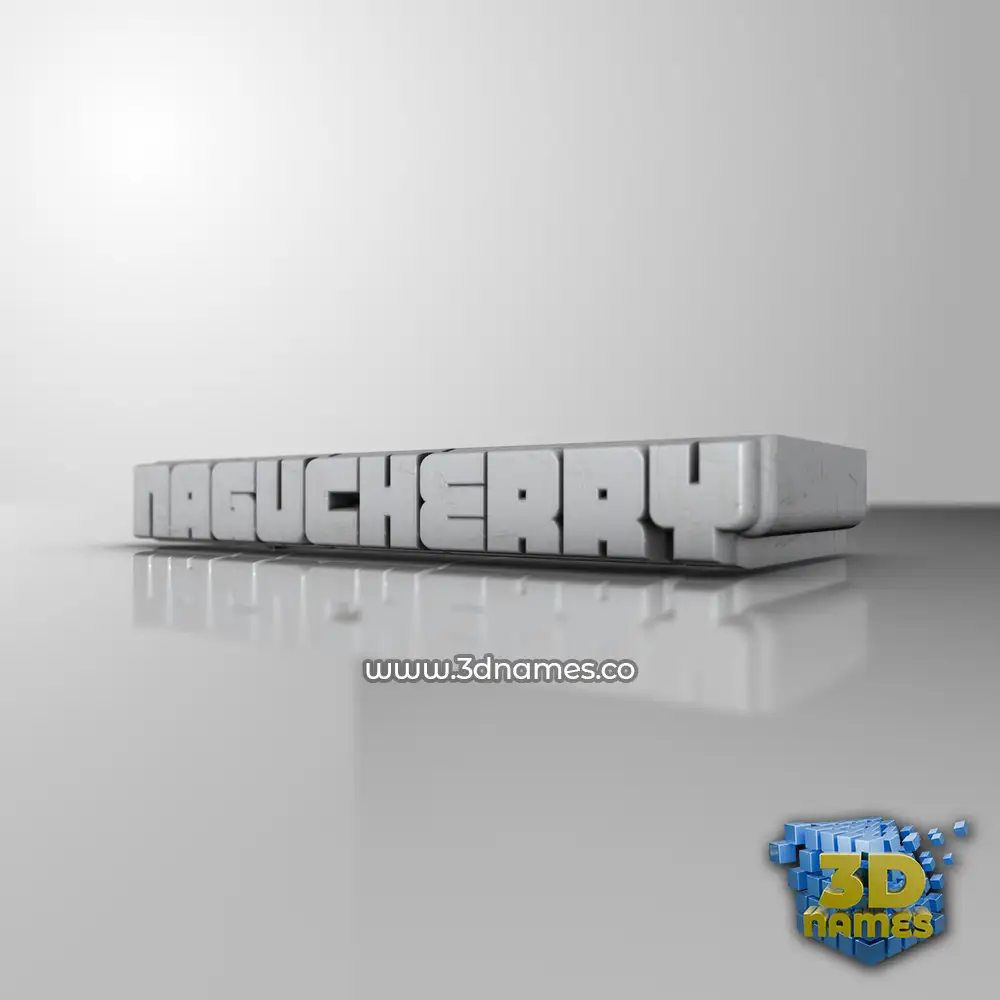 nagucherry in White Metro style - 3D name wallpaper