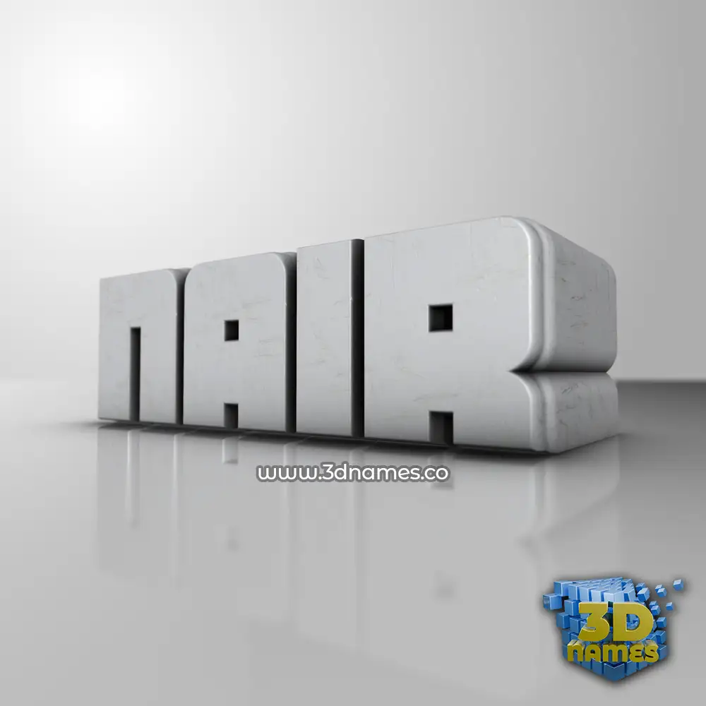 nair in White Metro style - 3D name wallpaper